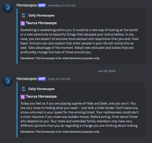 Horoscope Discord Bot - 2